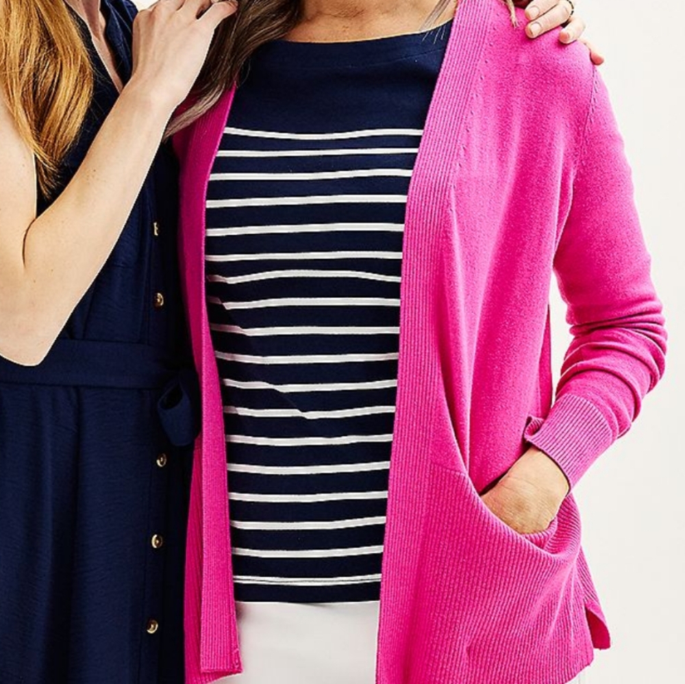 NWT 1XL Open Front Cardigan w 2 Pockets Lt Blue - Picture 10 of 11
